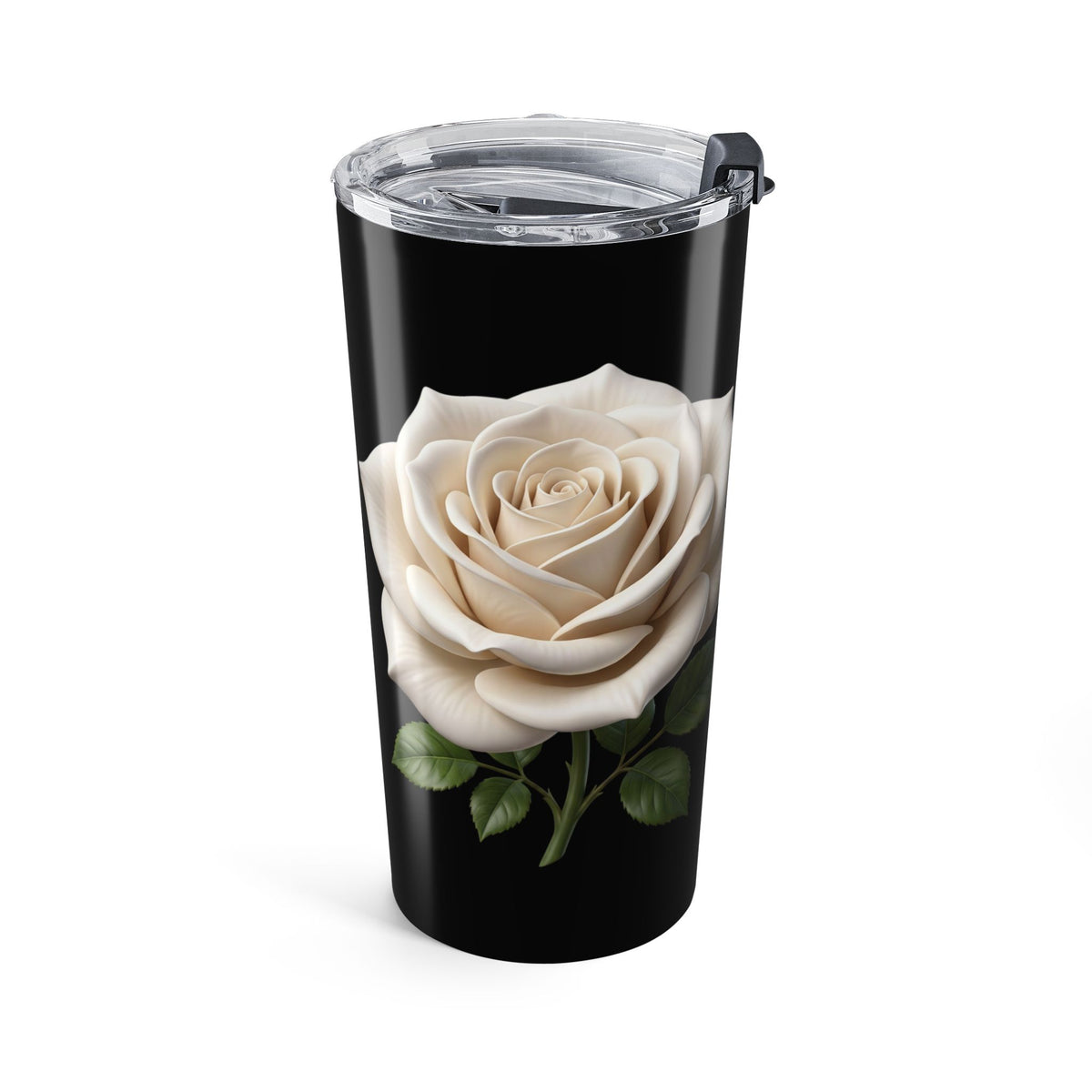 White Rose Black Tumbler 20oz