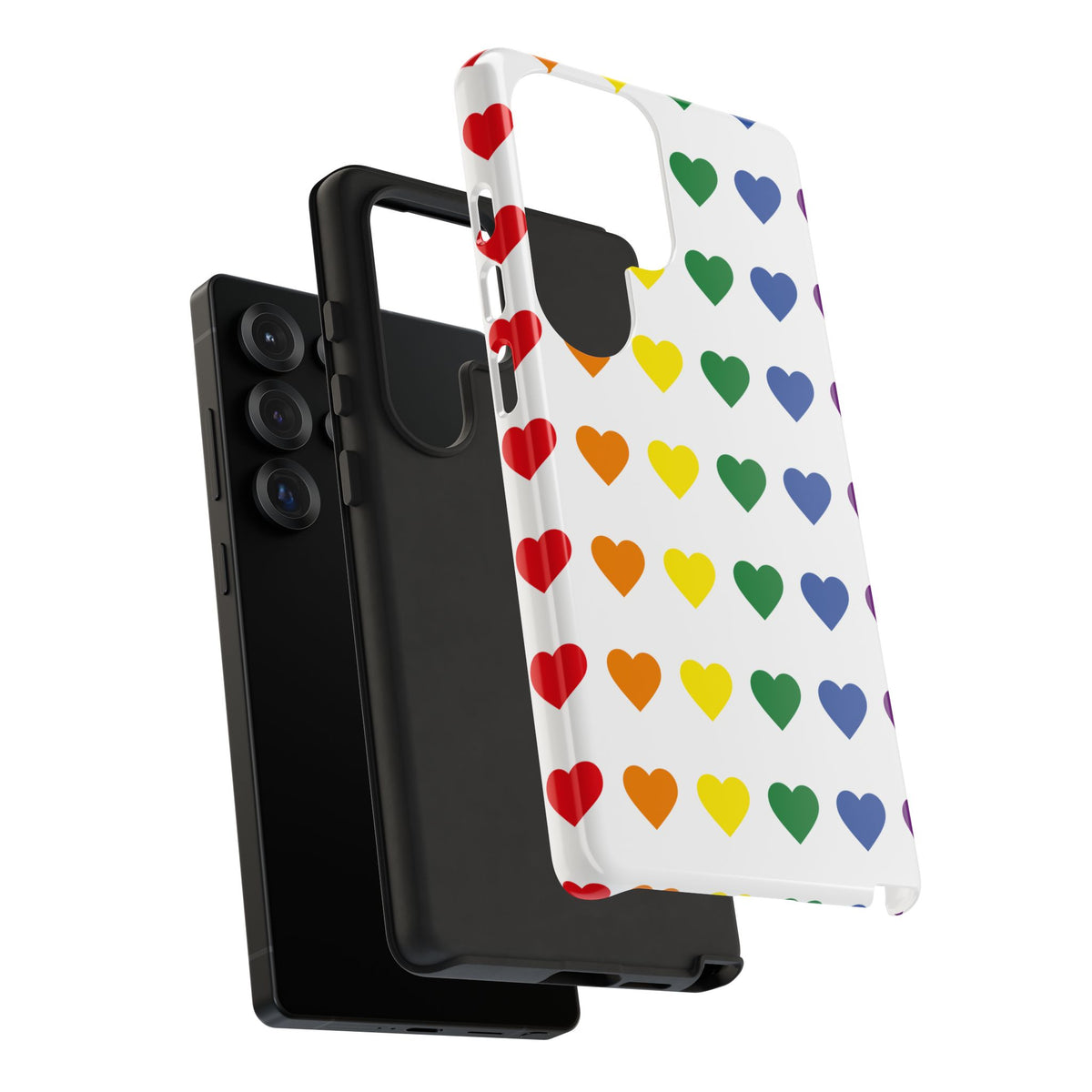 Rainbow Heart Tough Phone Case — Pride Pattern Protective Cover