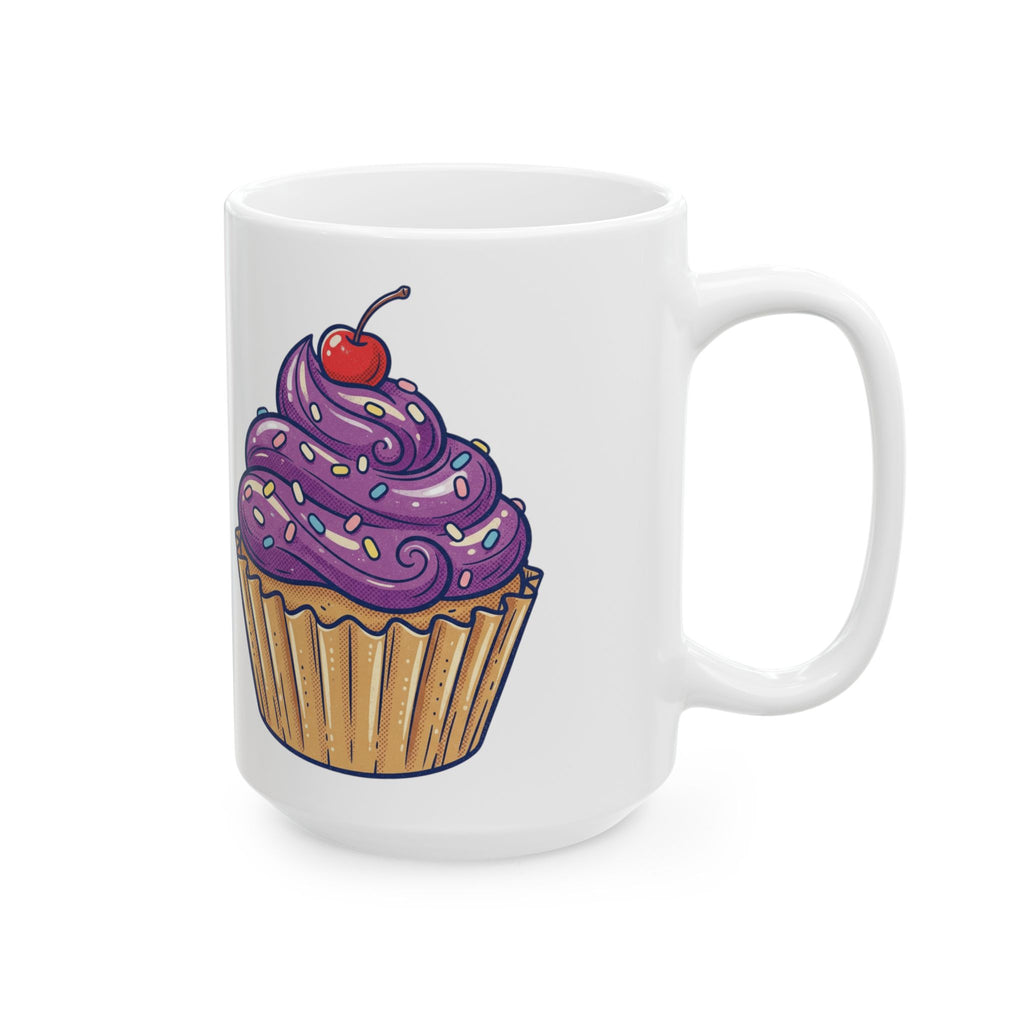 Purple Cupcake Ceramic Mug, (11oz, 15oz)