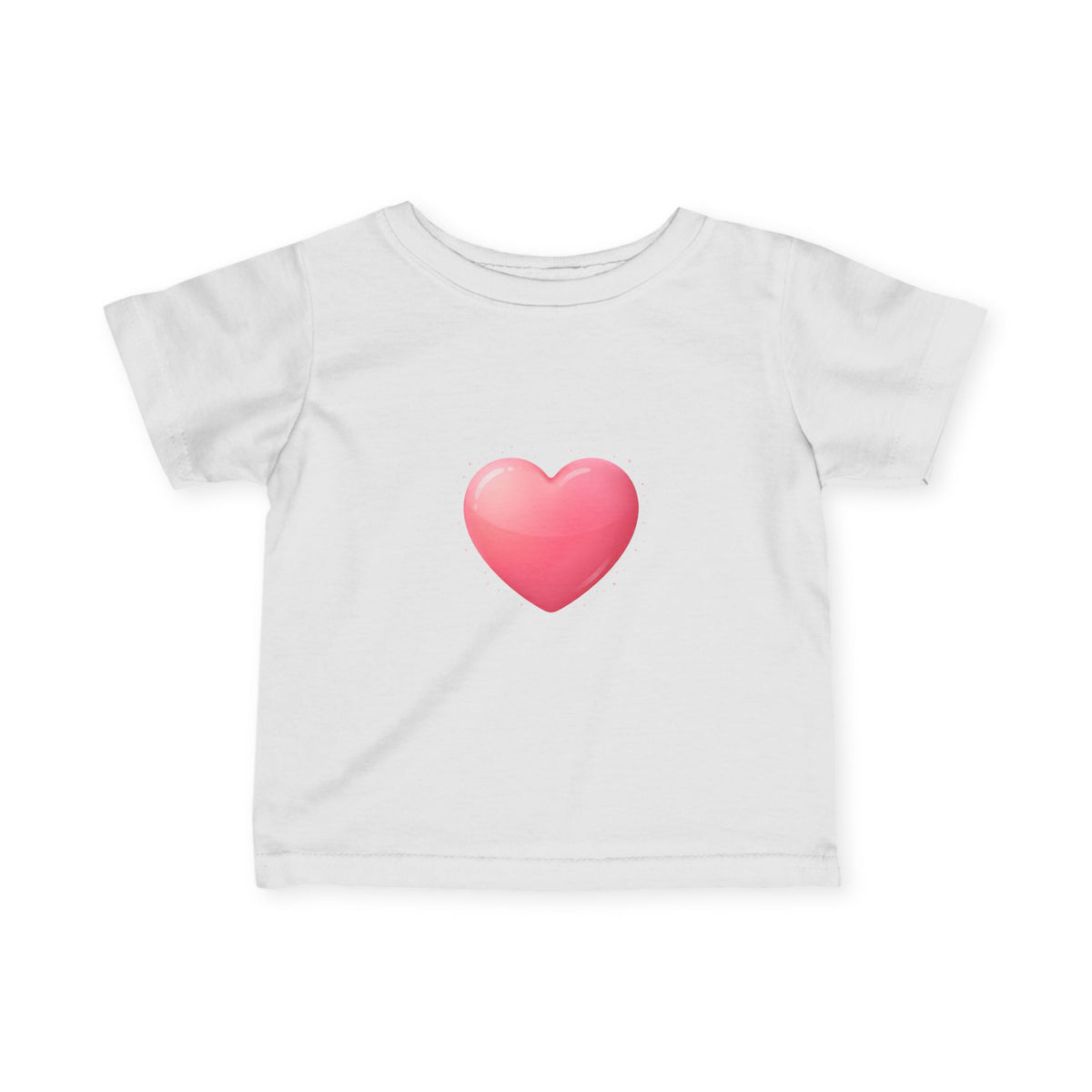 Infant Tee — Pink Heart Graphic Baby Shirt (Love Emoji)