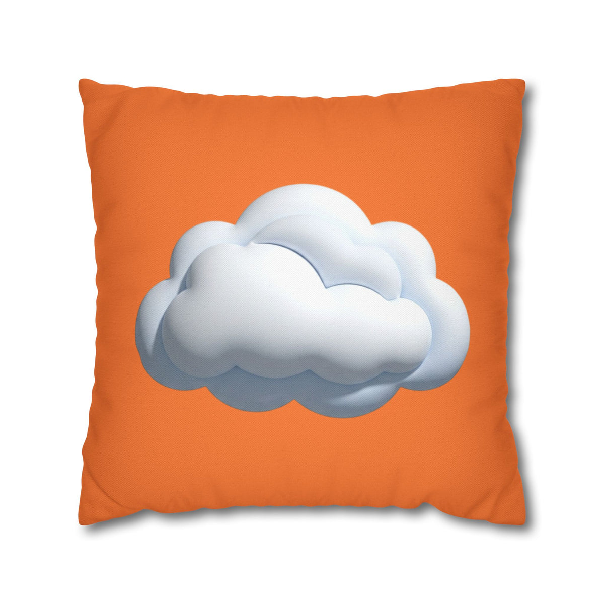 Cloud Graphic Orange Pillowcase — Orange Decorative Throw Pillow Cover