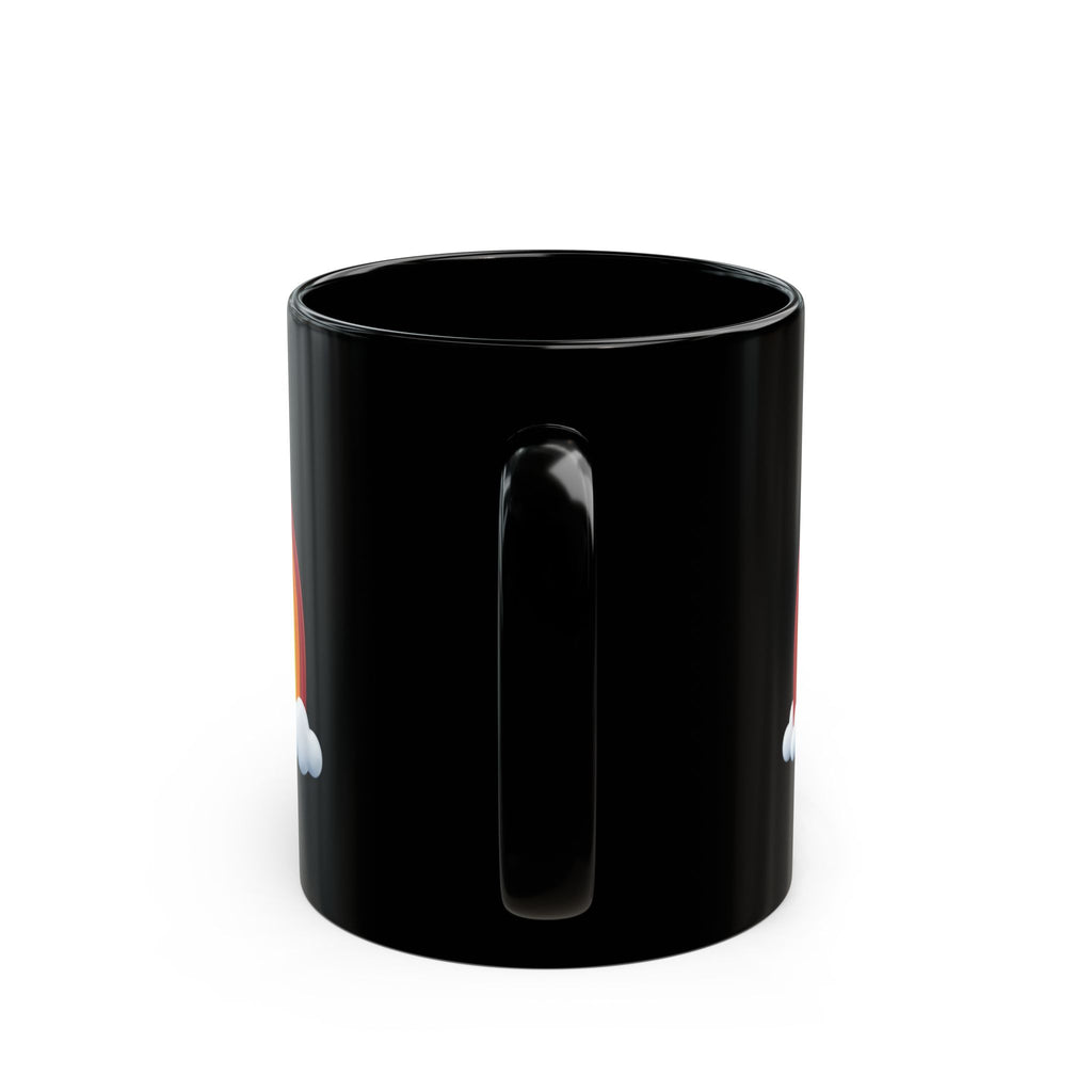 Black Rainbow Mug (11oz/15oz) — Colorful Rainbow & Clouds Coffee Cup
