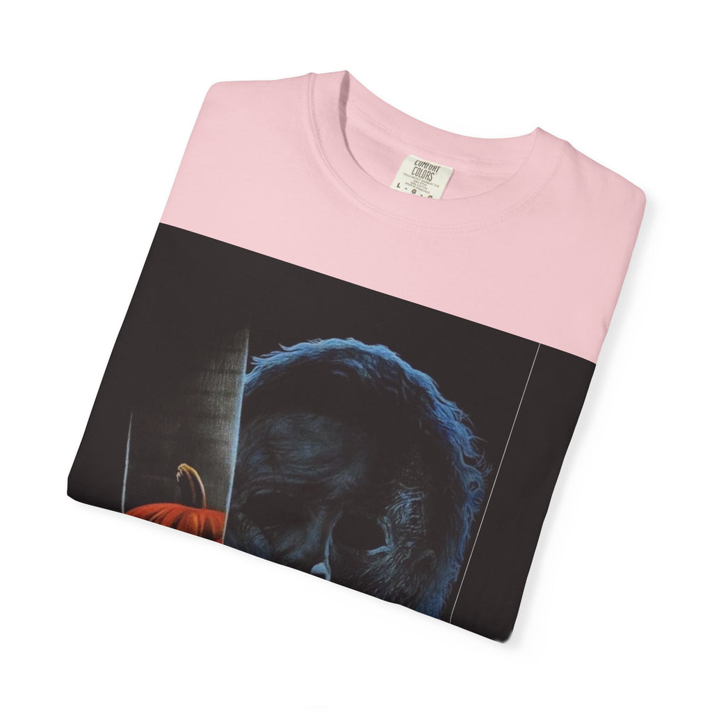 T-Shirt — Halloween Split-Face Pumpkin & Michael Myers Horror Graphic