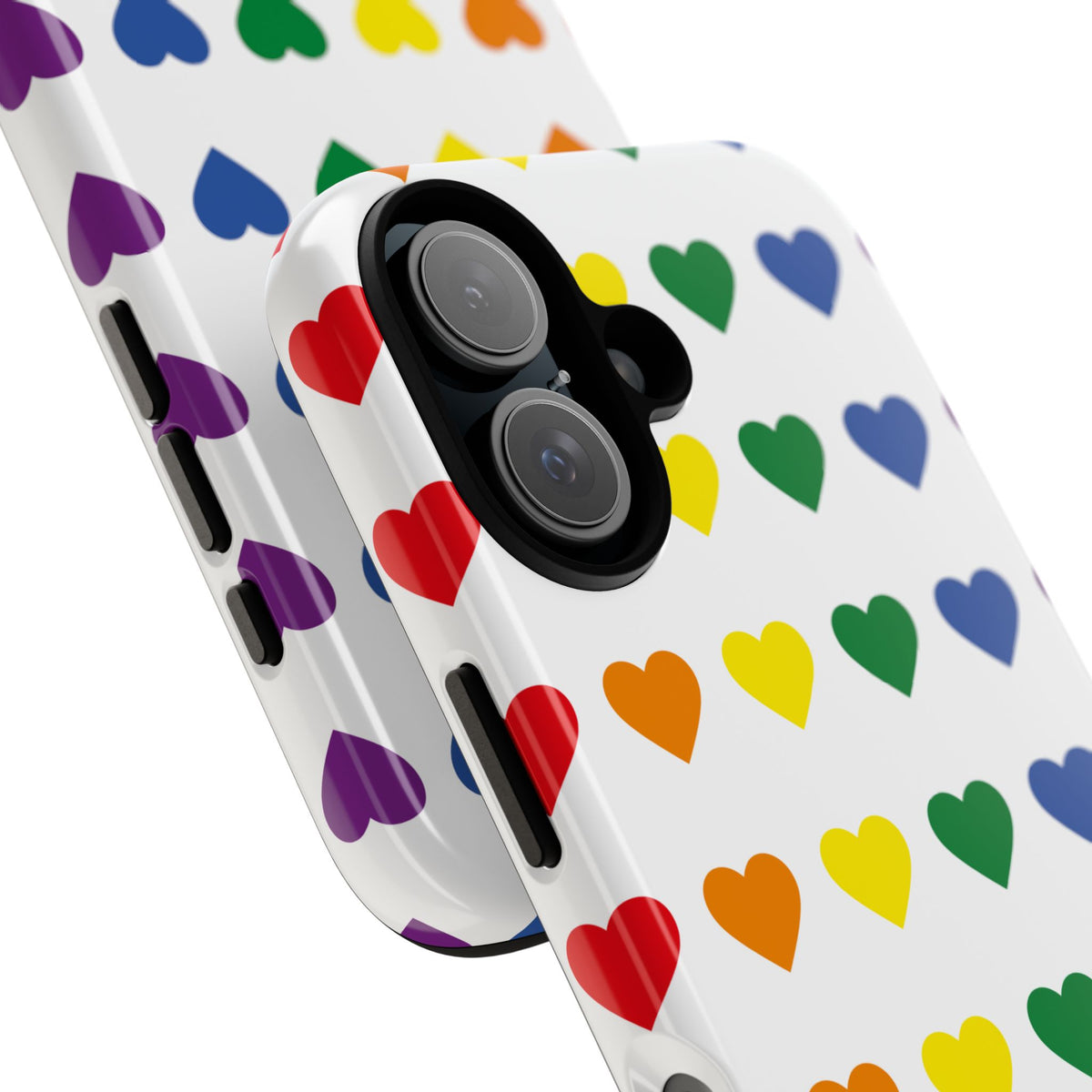 Rainbow Heart Tough Phone Case — Pride Pattern Protective Cover