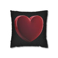 Red Heart Black Spun Polyester Square Pillowcase
