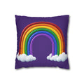 Rainbow Dark Purple Spun Polyester Square Pillowcase