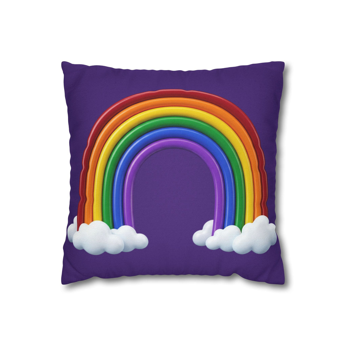 Rainbow Dark Purple Spun Polyester Square Pillowcase