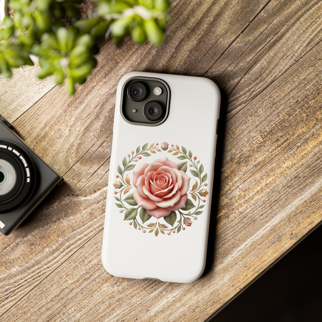 Floral Rose Wreath Tough Phone Case