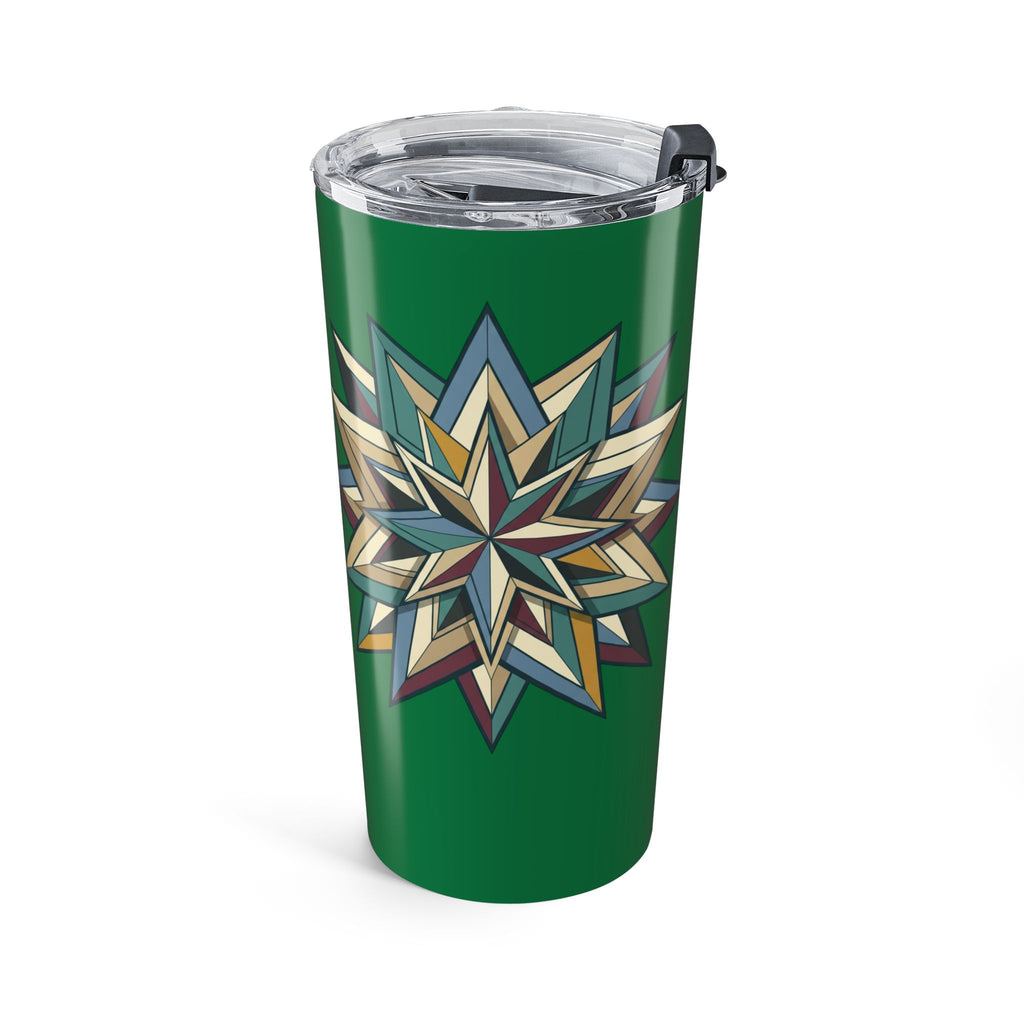 Geometric Star Dark Green Tumbler 20oz