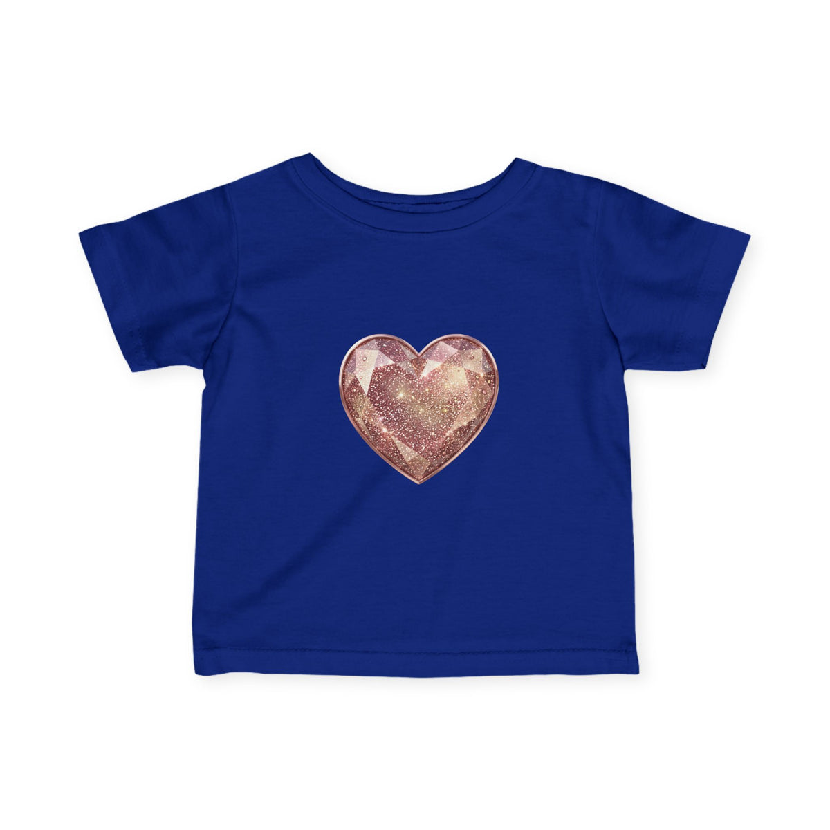 Infant Tee — Rose Gold Glitter Heart Baby T‑Shirt