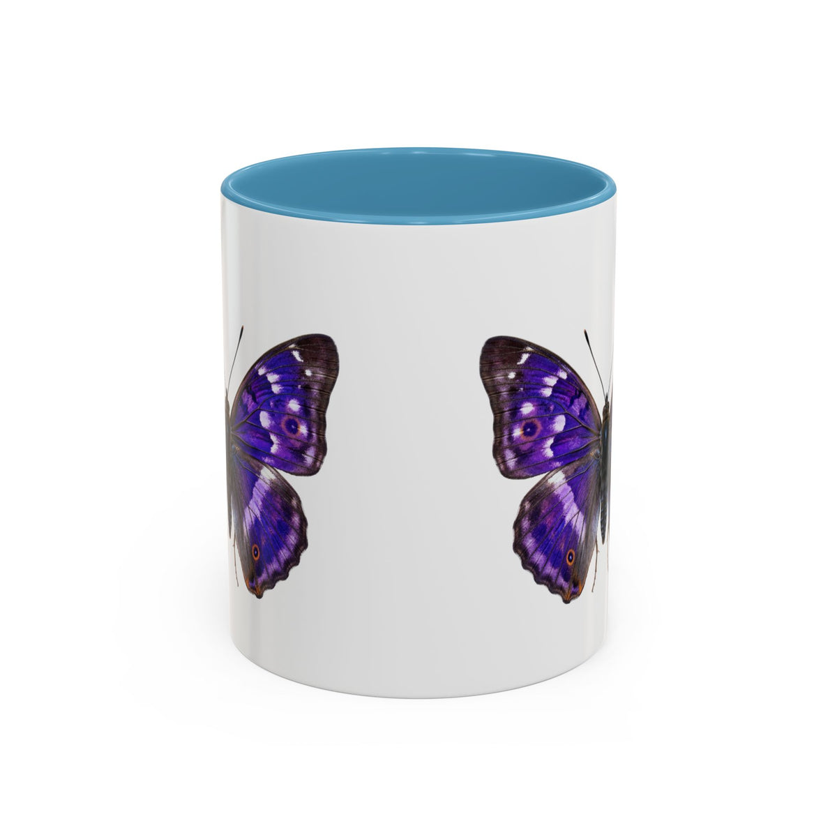 Purple Butterfly Accent Coffee Mug – Elegant Floral Butterfly Ceramic Cup