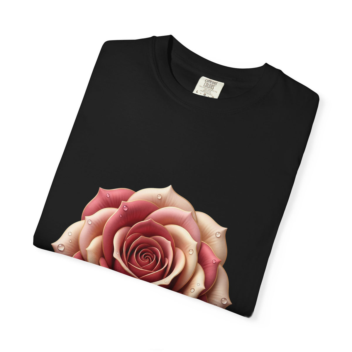 Rose Bloom Graphic T-Shirt — Realistic Pink Rose Floral Tee