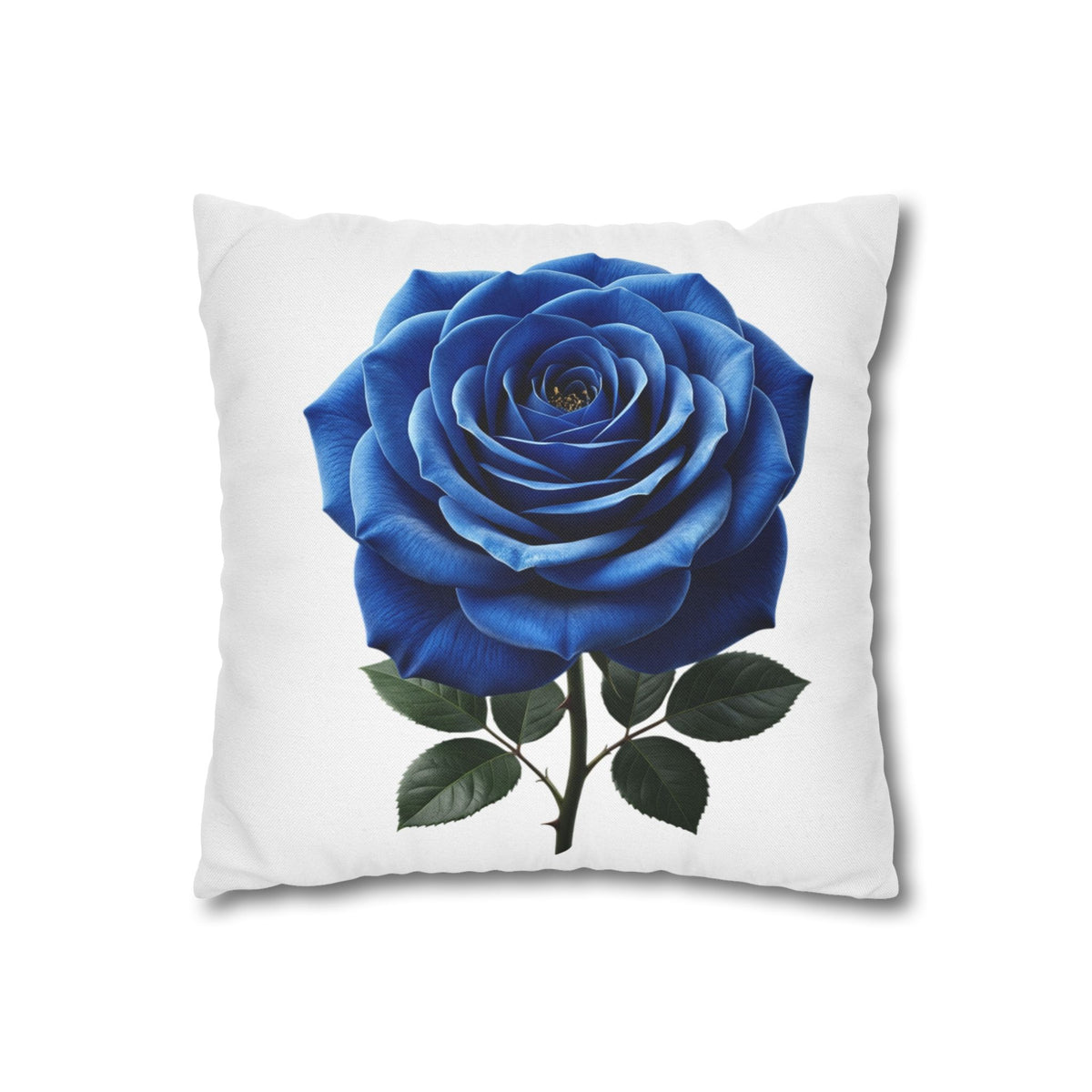 Blue Rose Spun Polyester Square Pillowcase