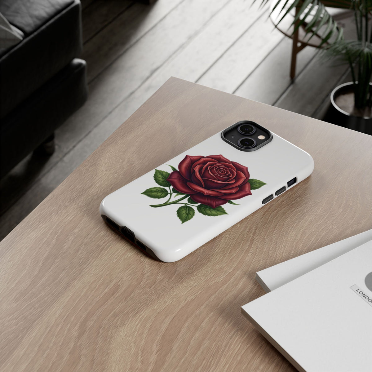 Rose Phone Case — Vintage Red Rose Floral Protective Cover