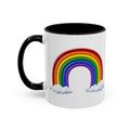 Rainbow Coffee Mug - Colorful Arc & Clouds Accent Mug (11/15oz)