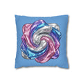 3D Glitter Design Light Blue Spun Polyester Square Pillowcase
