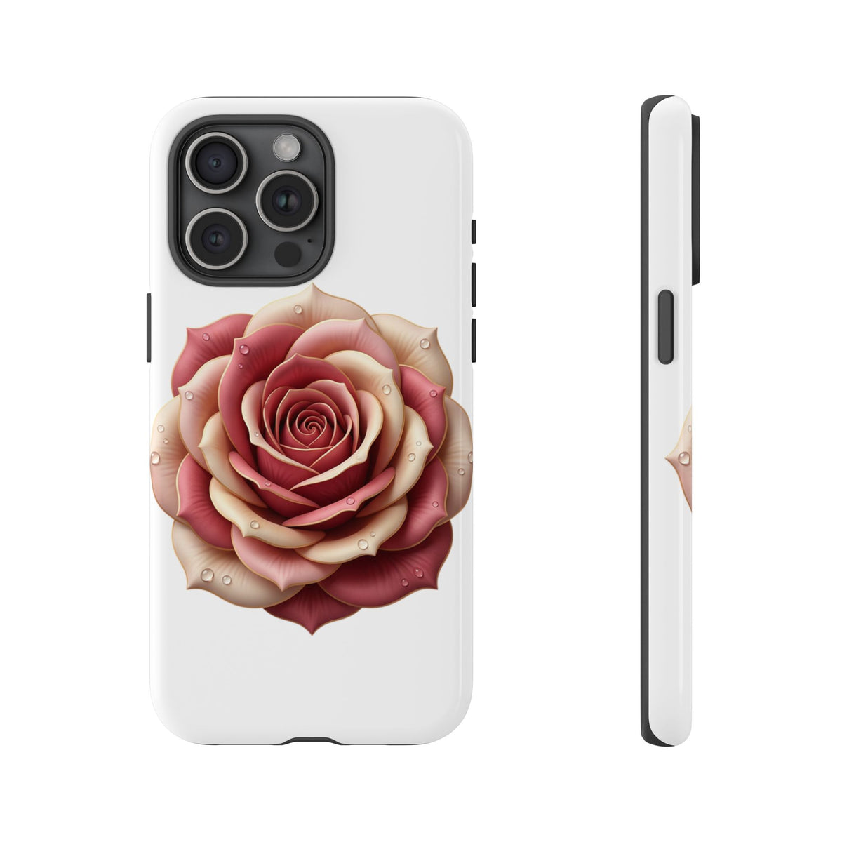 Rose Waterdrop Tough Phone Case — Protective Floral iPhone Cover
