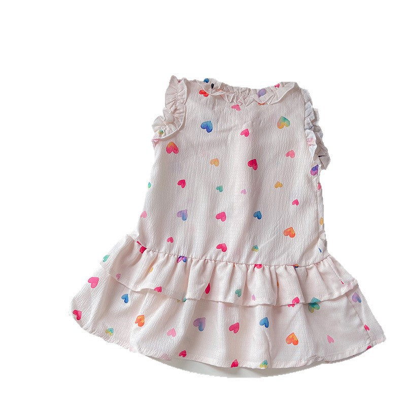 Girls' Dress Summer Dress Baby Girl Love Sleeveless Dress