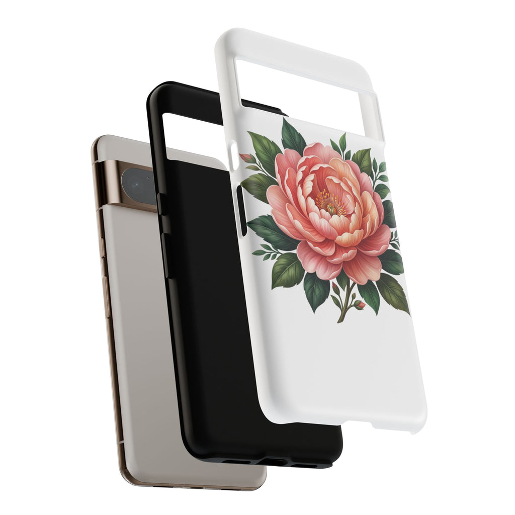 Floral Peony Tough Phone Case — Protective Botanical iPhone Cover