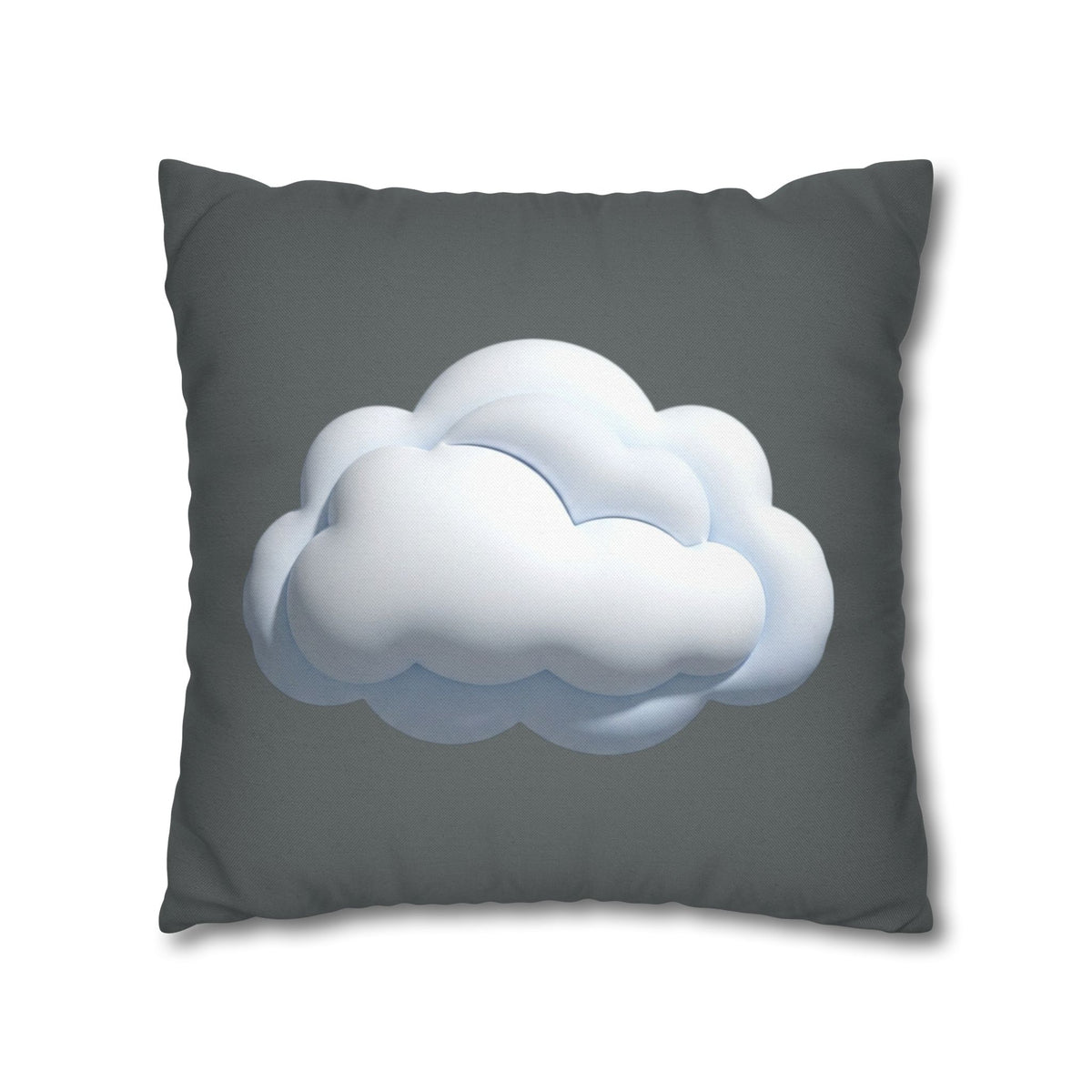 Cloud Graphic Dark Grey Pillowcase — Whimsical Grey Decorative Throw Pillow Cover