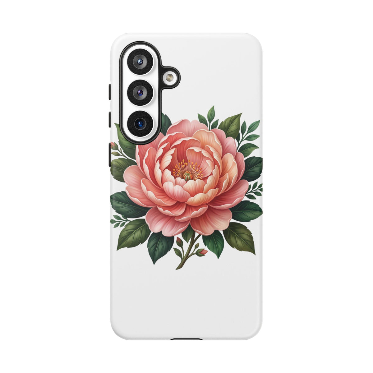 Floral Peony Tough Phone Case — Protective Botanical iPhone Cover