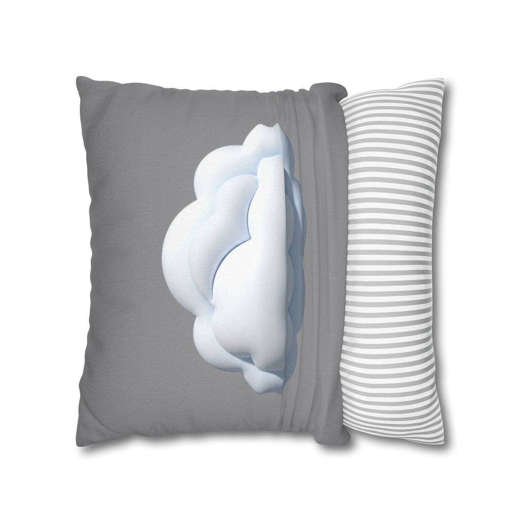 Cloud Graphic Pillowcase — Soft Grey Decorative Throw Pillow Cover