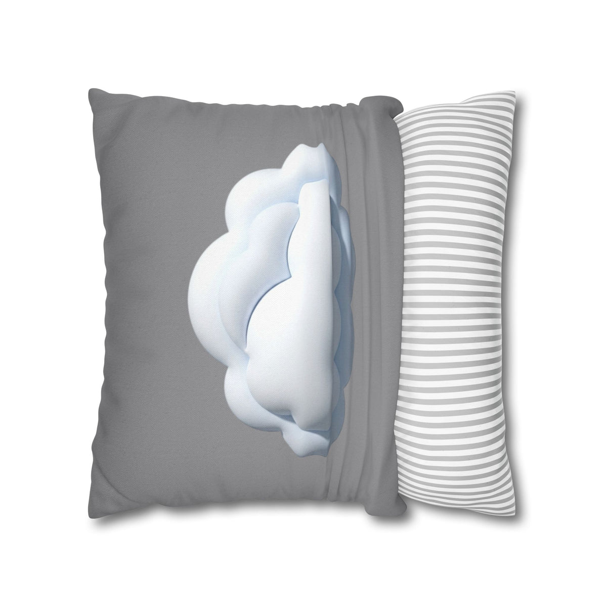 Cloud Graphic Pillowcase — Soft Grey Decorative Throw Pillow Cover