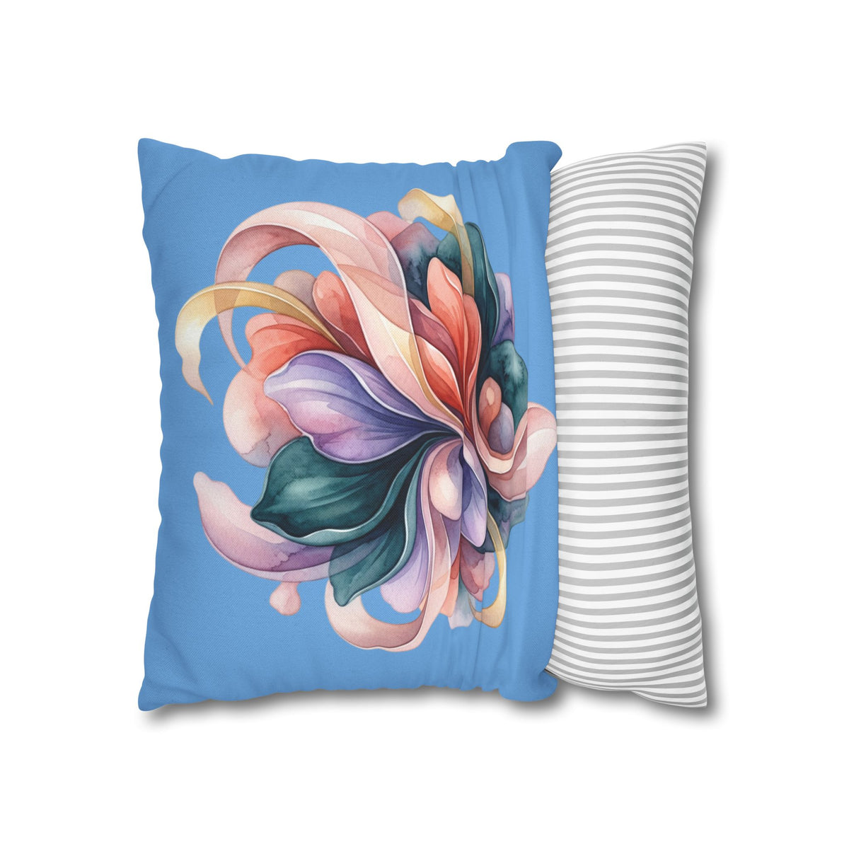 Floral Swirl Pillowcase — Colorful Abstract Blossom Throw Pillow