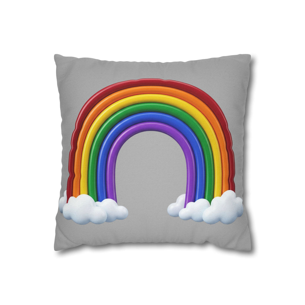 Rainbow Grey Spun Polyester Square Pillowcase