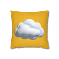 Yellow Cloud Decorative Pillowcase - Cute Fluffy Cloud Accent Cushion Cover
