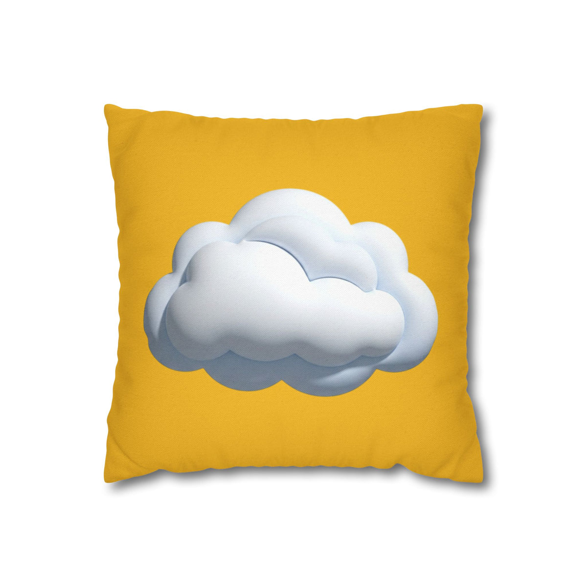Yellow Cloud Decorative Pillowcase - Cute Fluffy Cloud Accent Cushion Cover