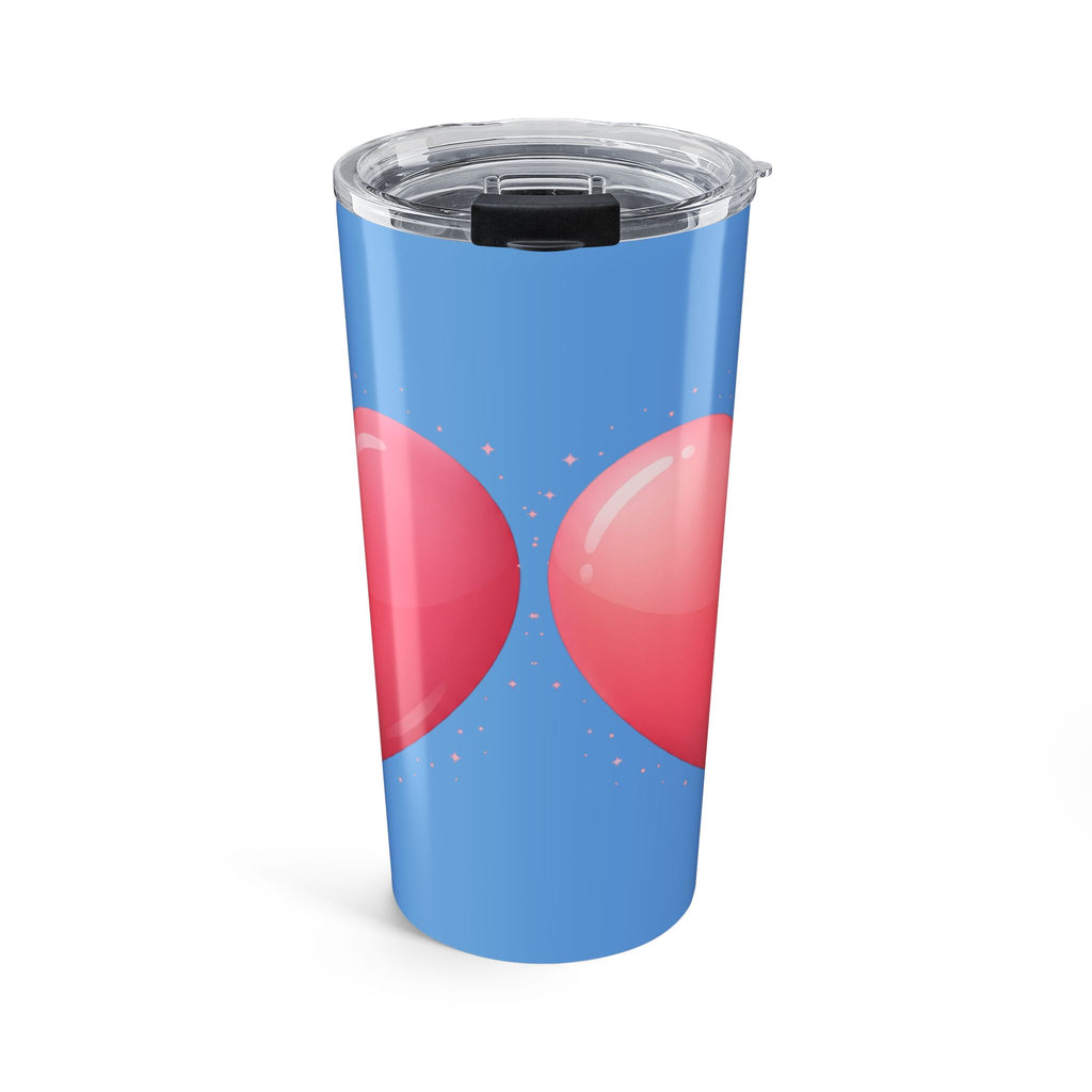 Pink Heart Tumbler 20oz Light Blue