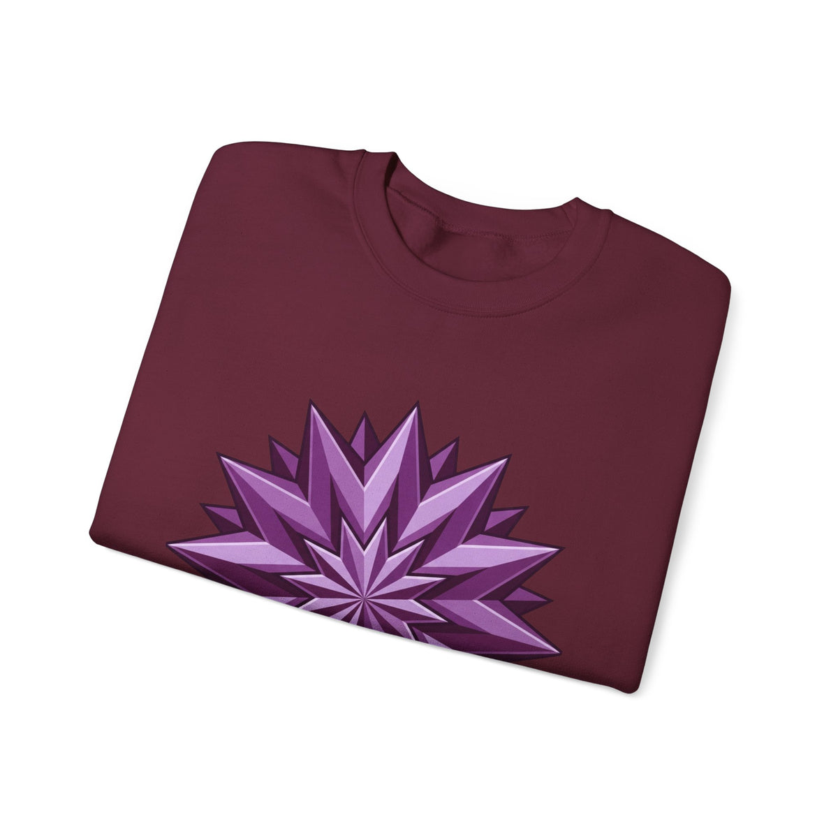 Purple Geometric Starburst Crewneck Sweatshirt