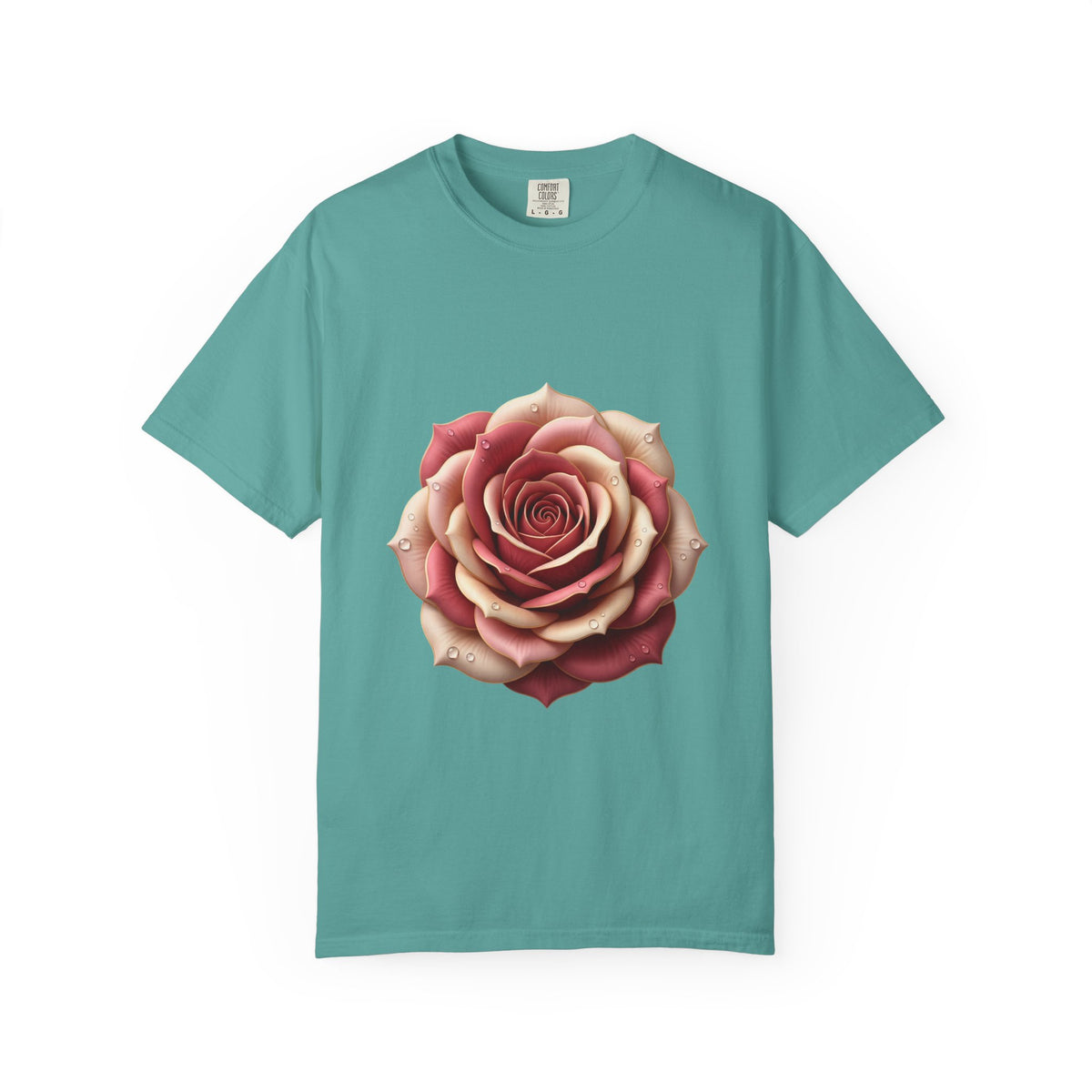 Rose Bloom Graphic T-Shirt — Realistic Pink Rose Floral Tee