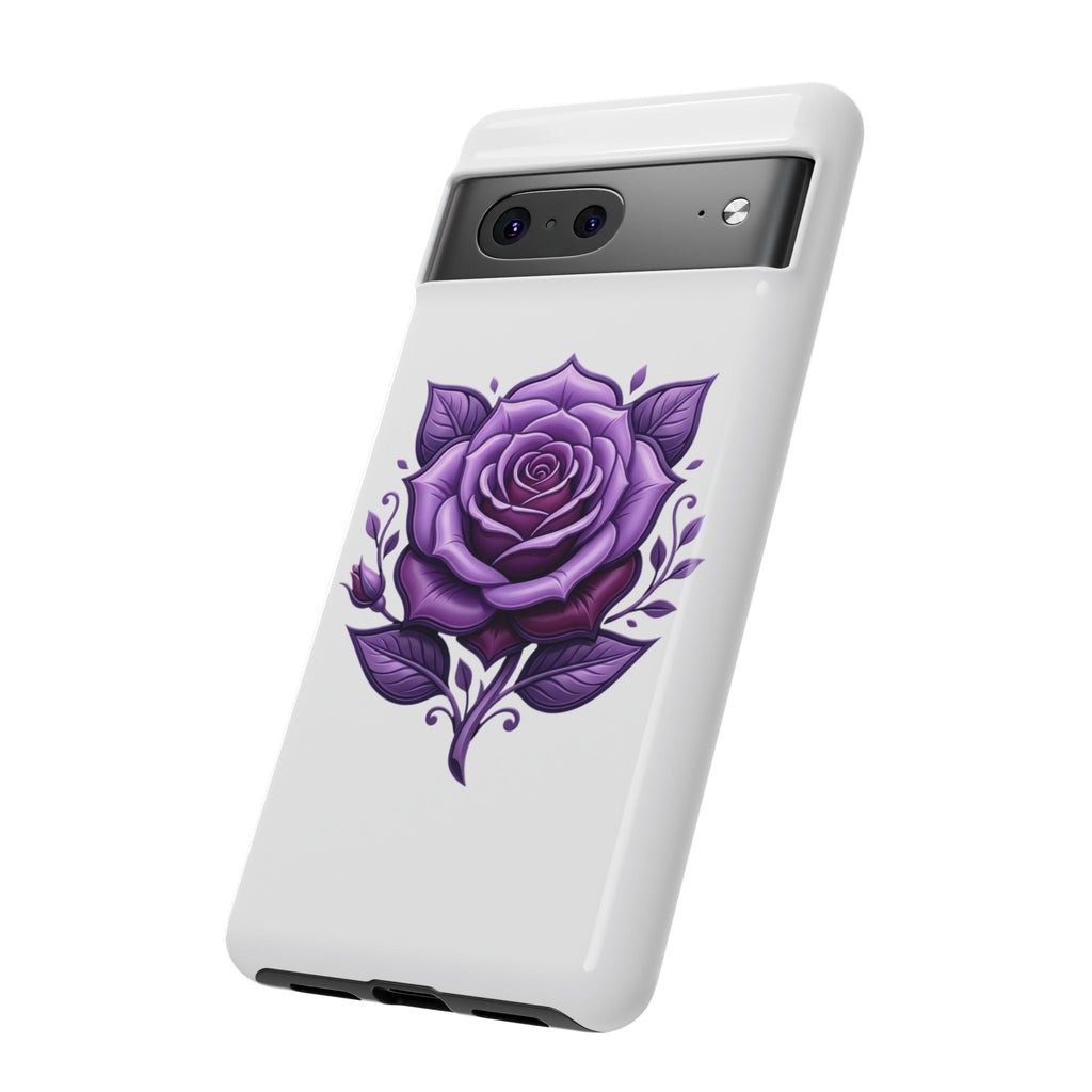 Purple Rose Tough Phone Case — Floral Protective Phone Cover