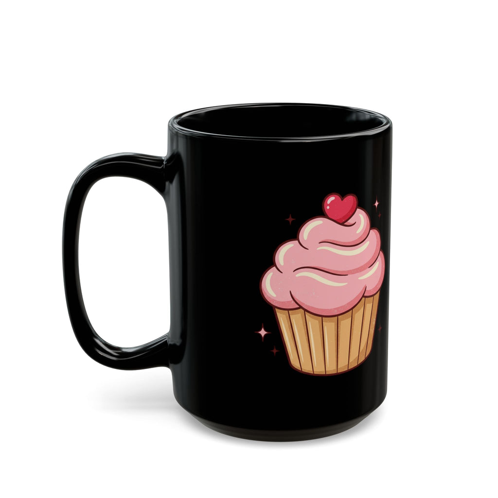 Pink Frosting Cupcake Black Mug (11oz, 15oz)