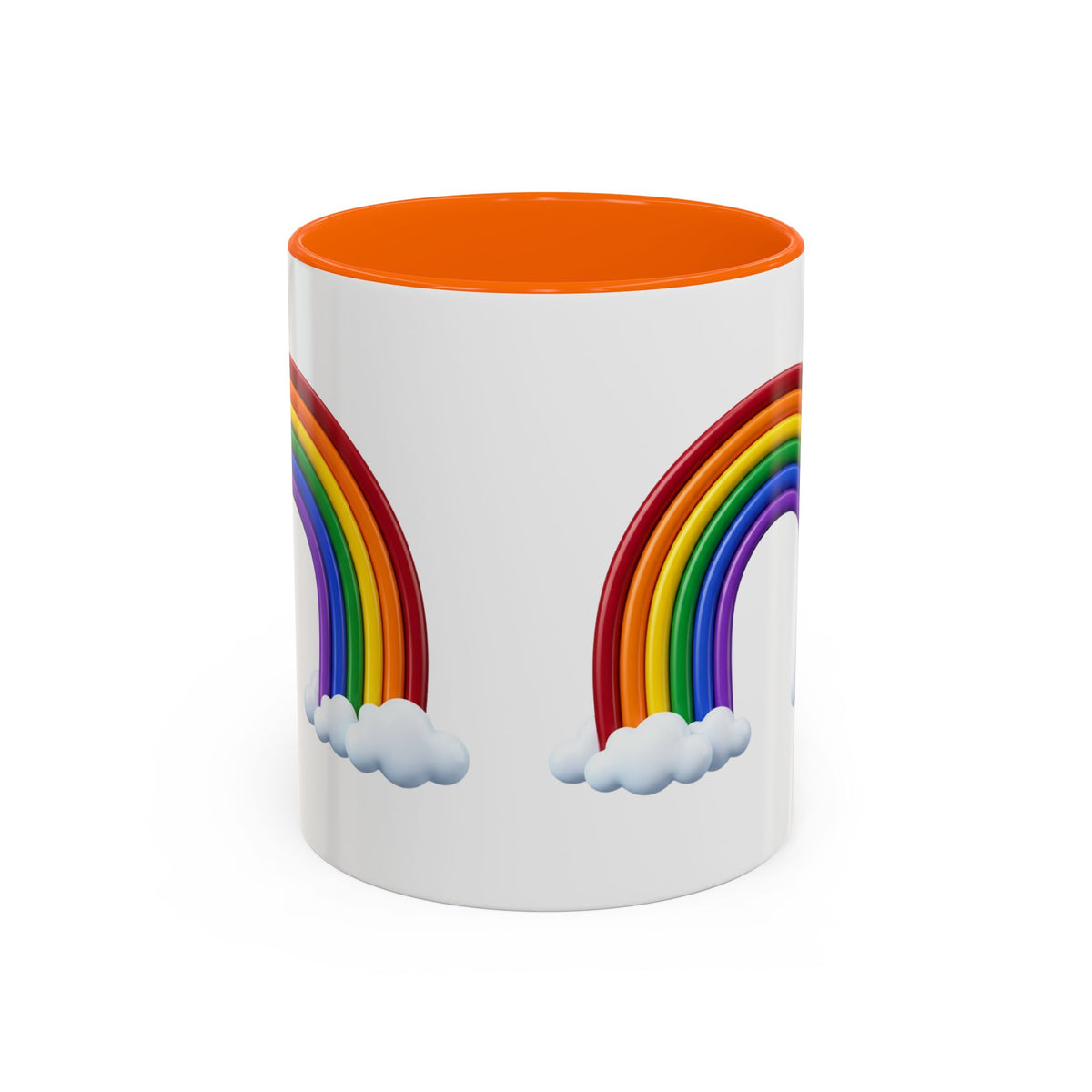 Rainbow Coffee Mug - Colorful Arc & Clouds Accent Mug (11/15oz)