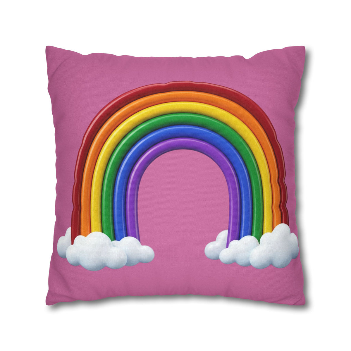 Rainbow Light Pink Spun Polyester Square Pillowcase