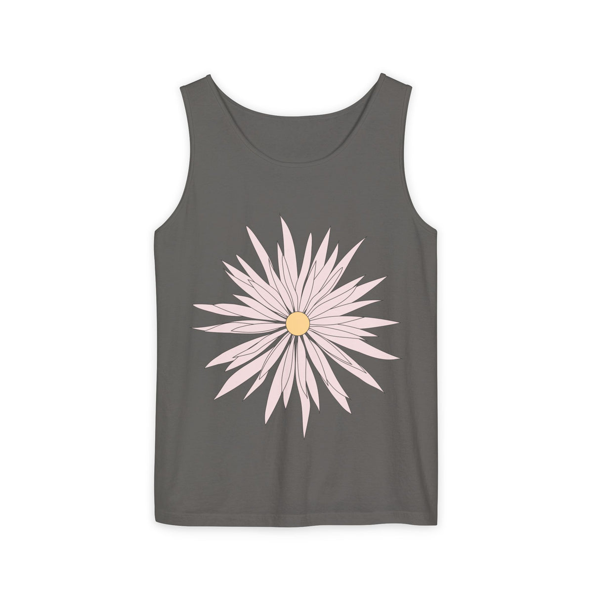Dainty Pink Daisy Tank Top — Floral Graphic Summer Tank