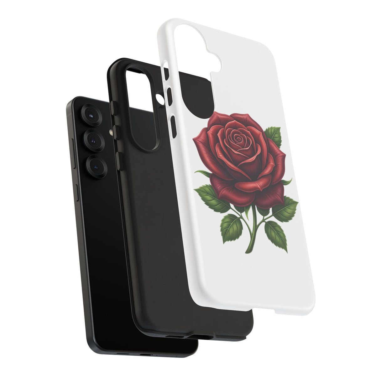 Rose Phone Case — Vintage Red Rose Floral Protective Cover
