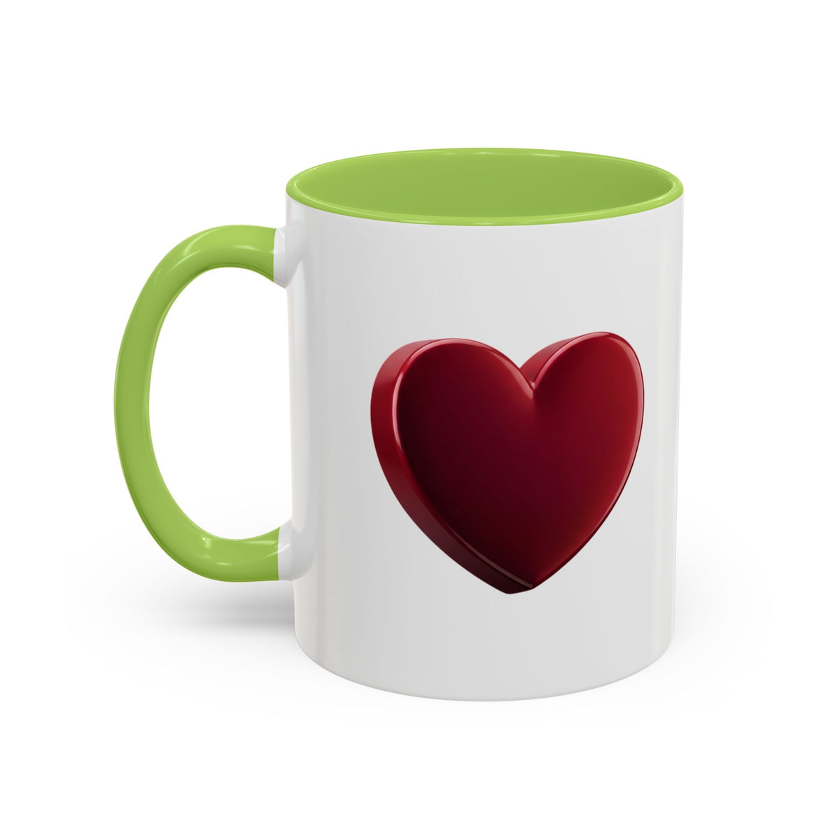 Heart Accent Coffee Mug – Red 3D Heart Design, Valentine’s Day Gift