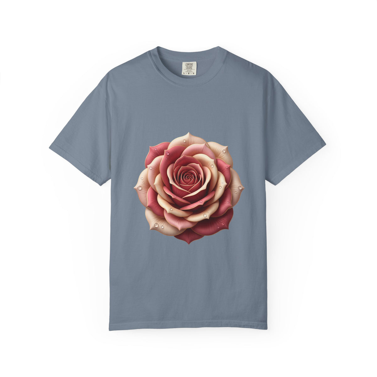Rose Bloom Graphic T-Shirt — Realistic Pink Rose Floral Tee