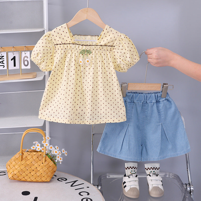 Short sleeved shorts two-piece set summer thin clothing