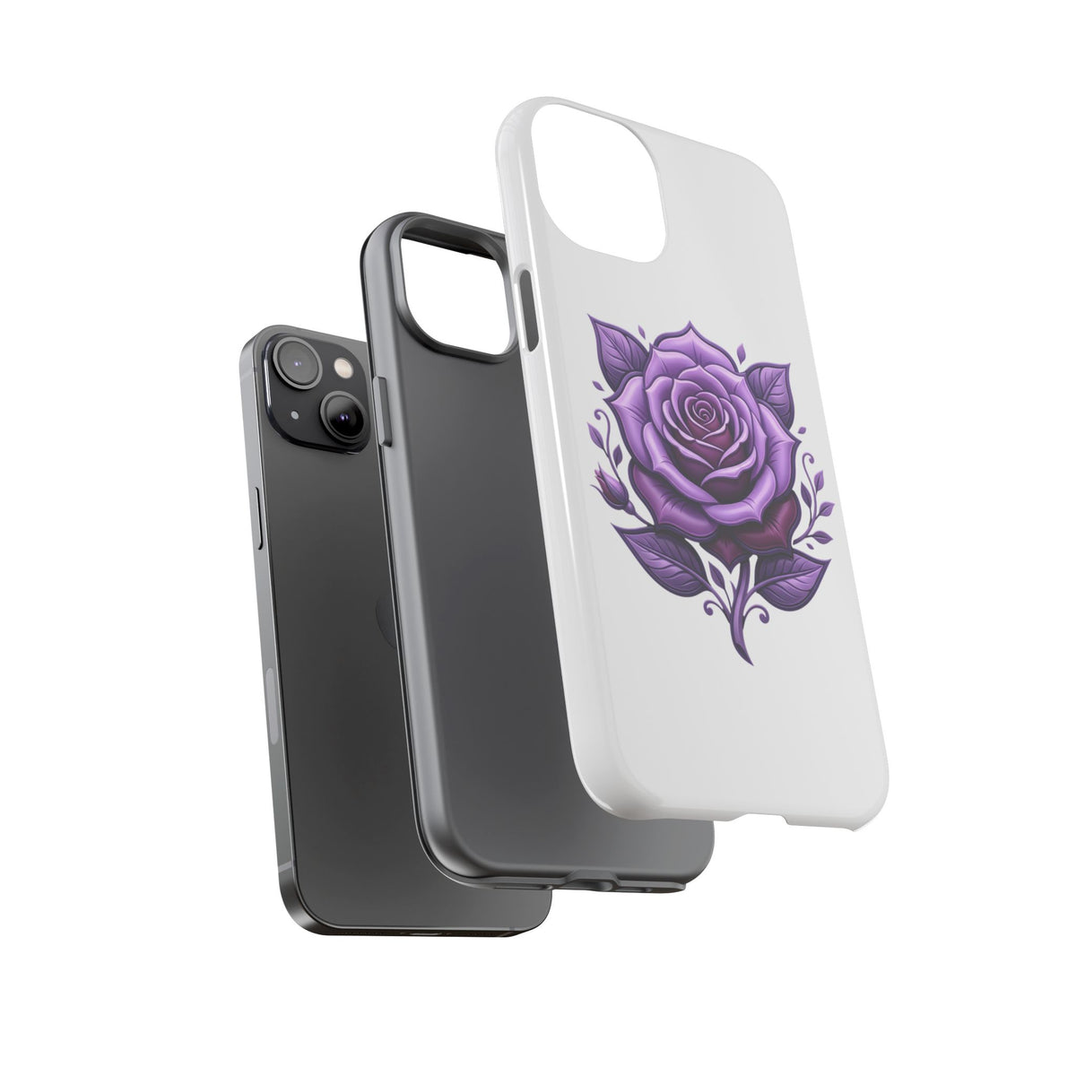 Purple Rose Tough Phone Case — Floral Protective Phone Cover