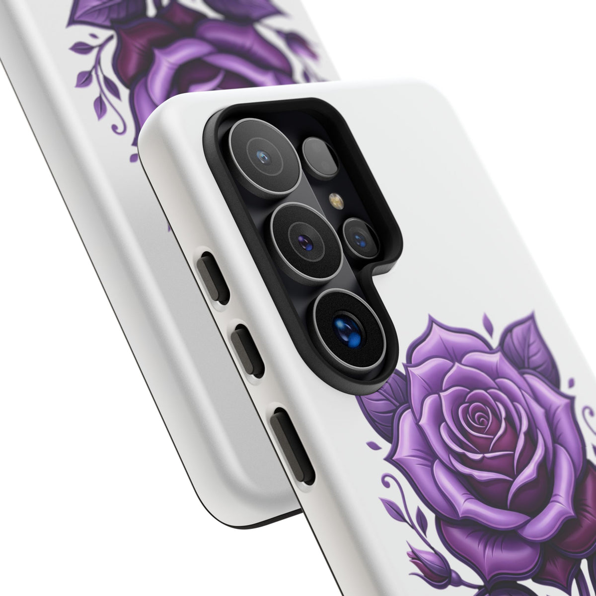 Purple Rose Tough Phone Case — Floral Protective Phone Cover