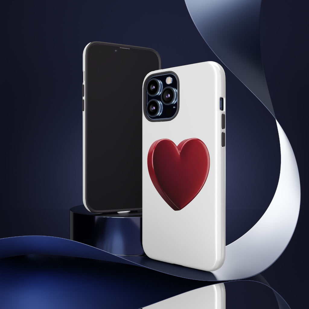Heart Tough Phone Case - Red 3D Heart Protective Phone Case