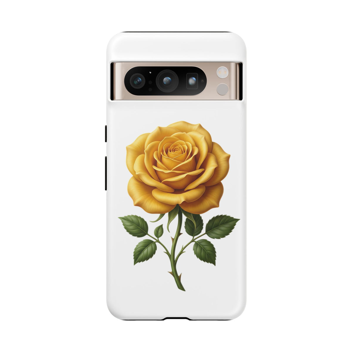 Yellow Rose Phone Case — Vintage Floral Tough Protective Cover
