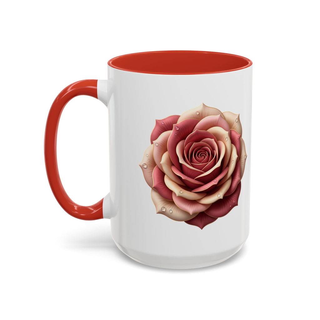 Rose Waterdrop Accent Coffee Mug — Floral 11/15oz