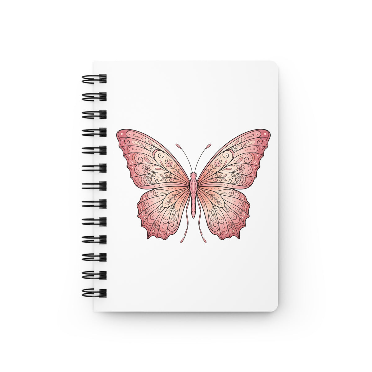 Pink Butterfly Spiral Bound Journal