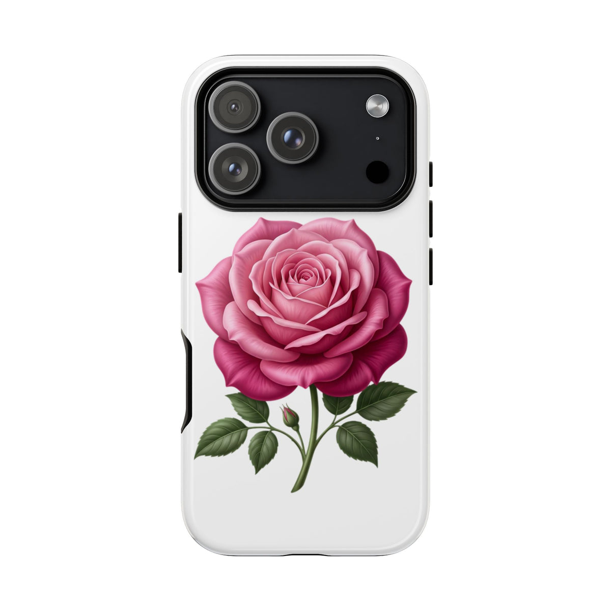 Pink Rose Tough Phone Case — Floral Protective iPhone Cover